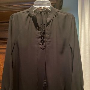 Silver Brand Black Blouse Bishop sleeve